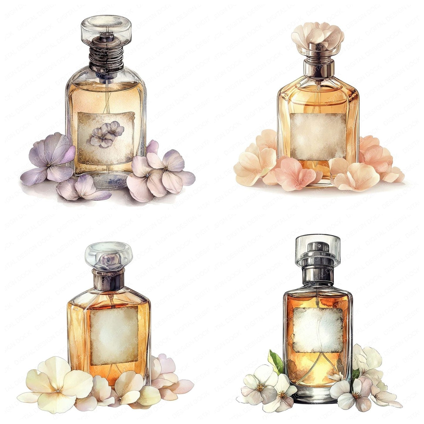 Vintage Perfume Atomiser Clipart Set (DDD006896)