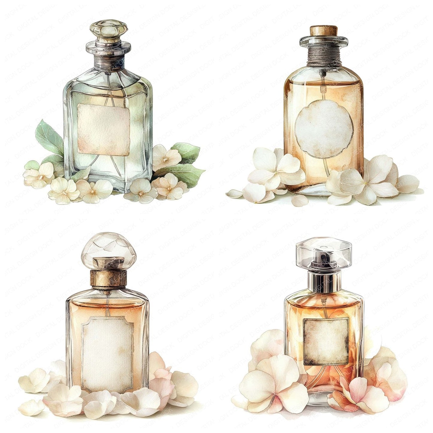 Vintage Perfume Atomiser Clipart Set (DDD006896)