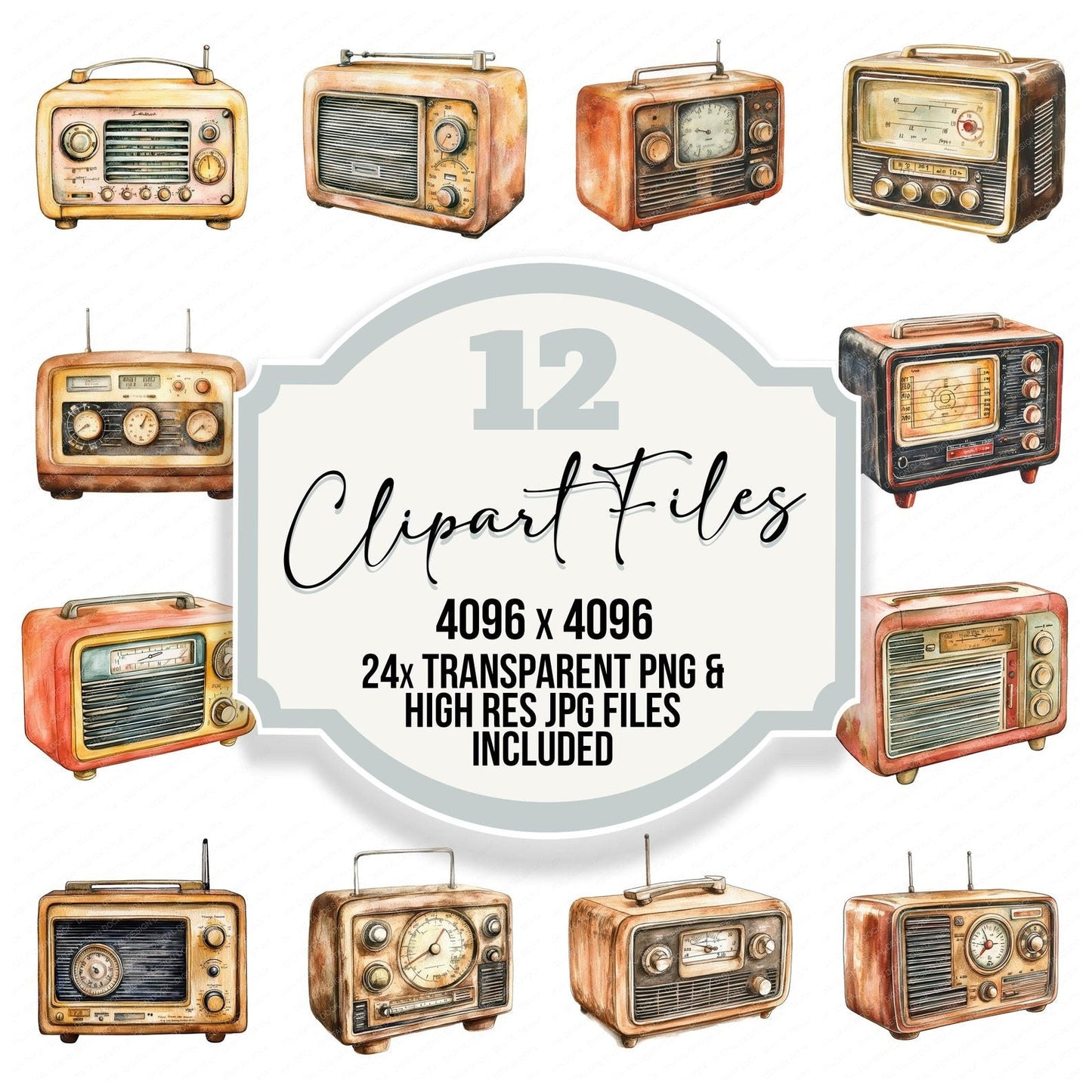 Vintage Radio Clipart Set (DDD006905)