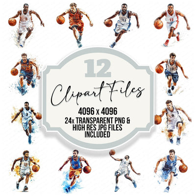 Watercolour Basketball Player Clipart Set (DDD006979)