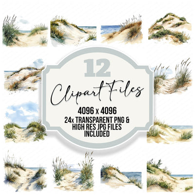 Watercolour Sand Dunes Clipart Set (DDD007323)