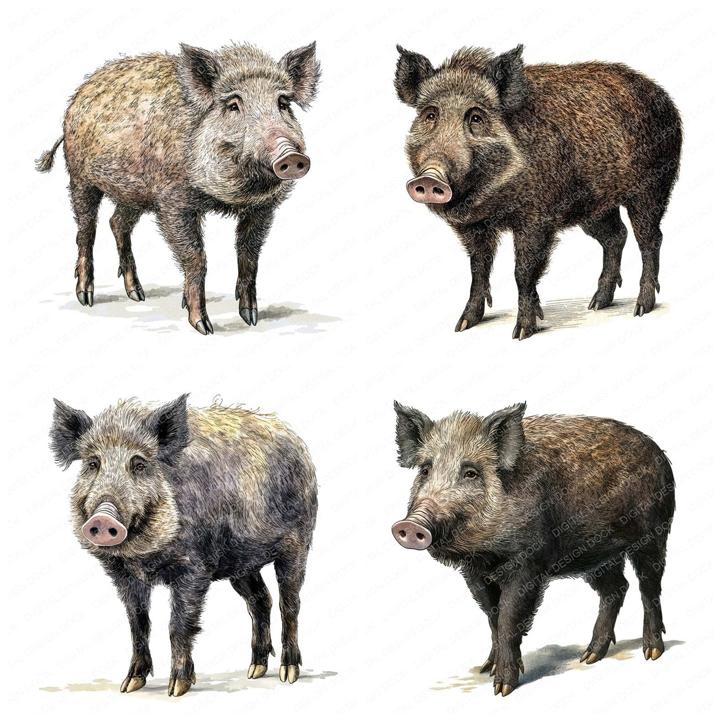 Wild Boar Clipart Set (DDD007467)