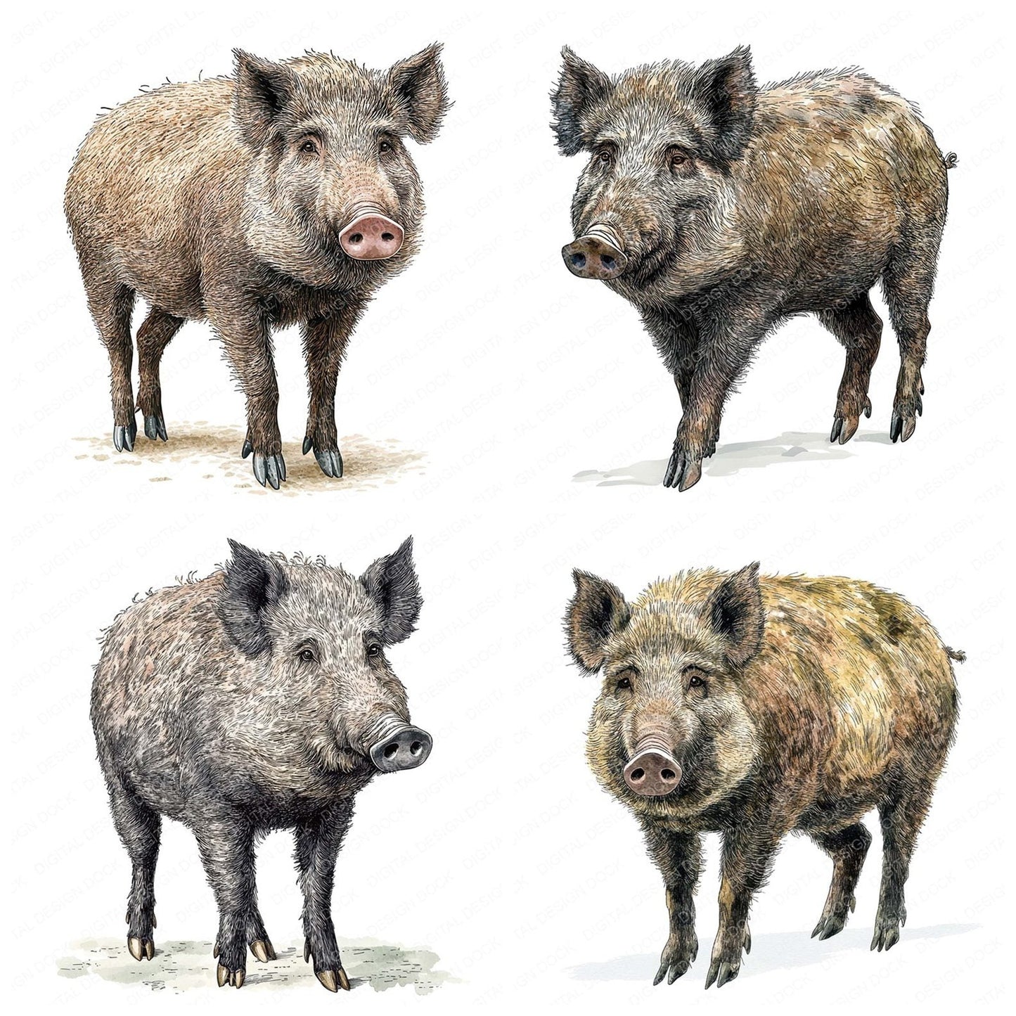 Wild Boar Clipart Set (DDD007467)