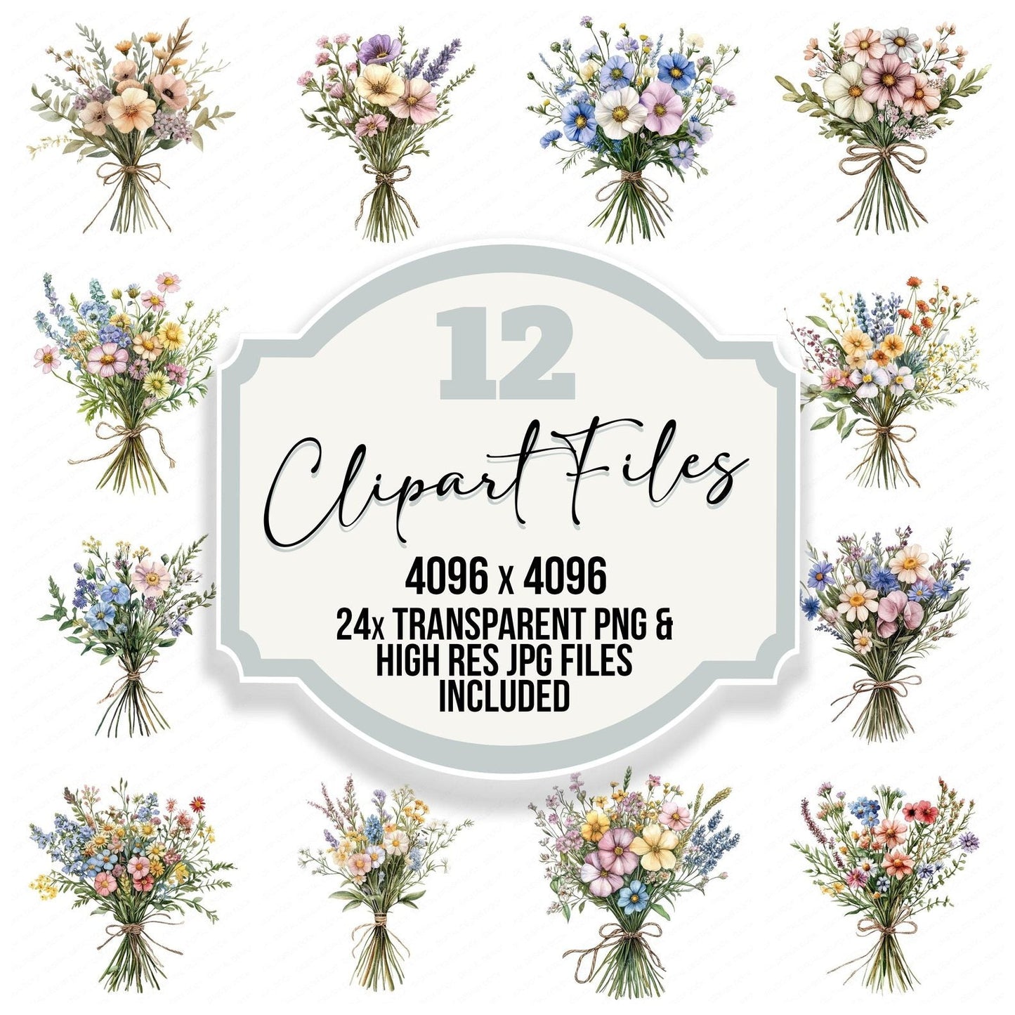 Wildflower Bouquet Clipart Set (DDD007474)