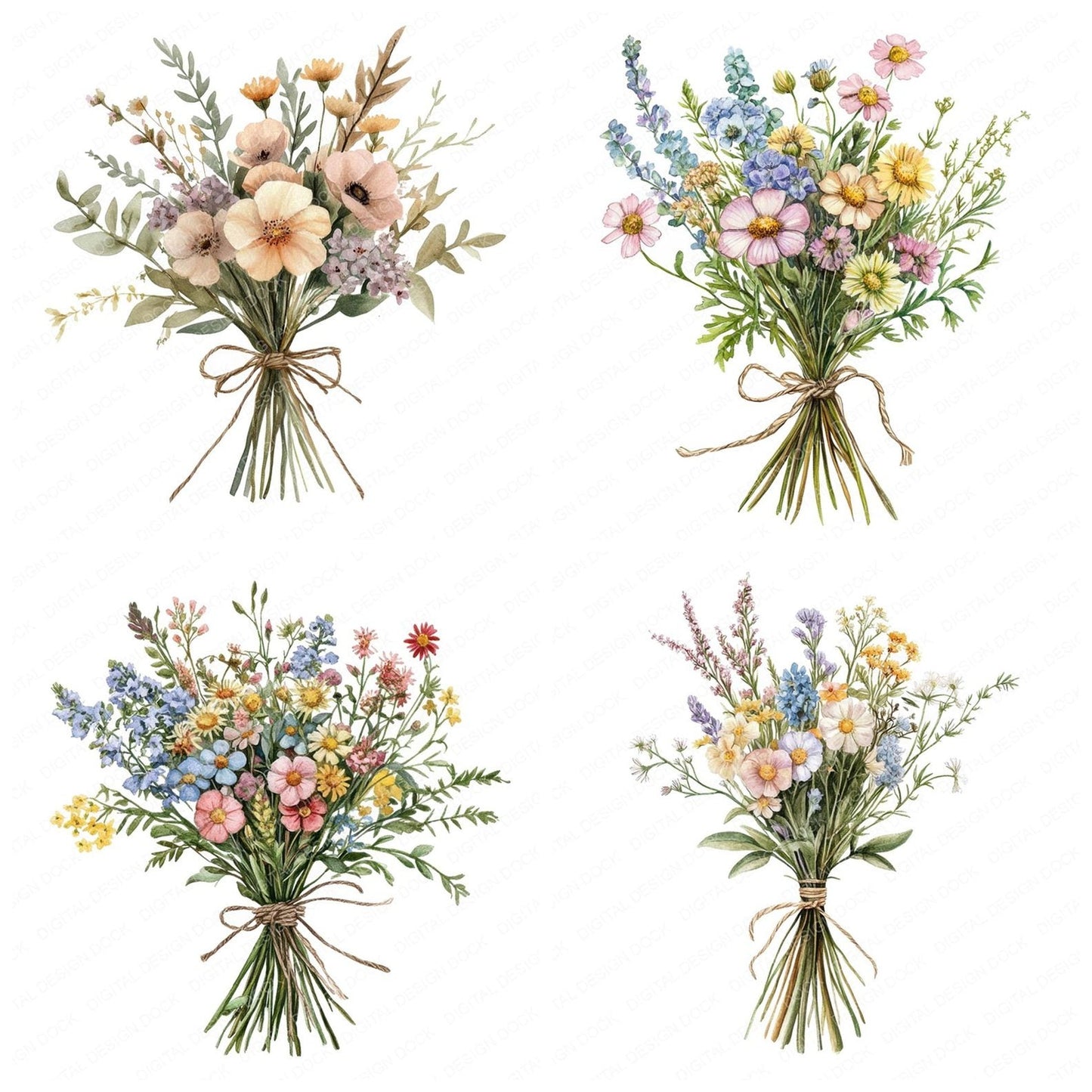 Wildflower Bouquet Clipart Set (DDD007474)