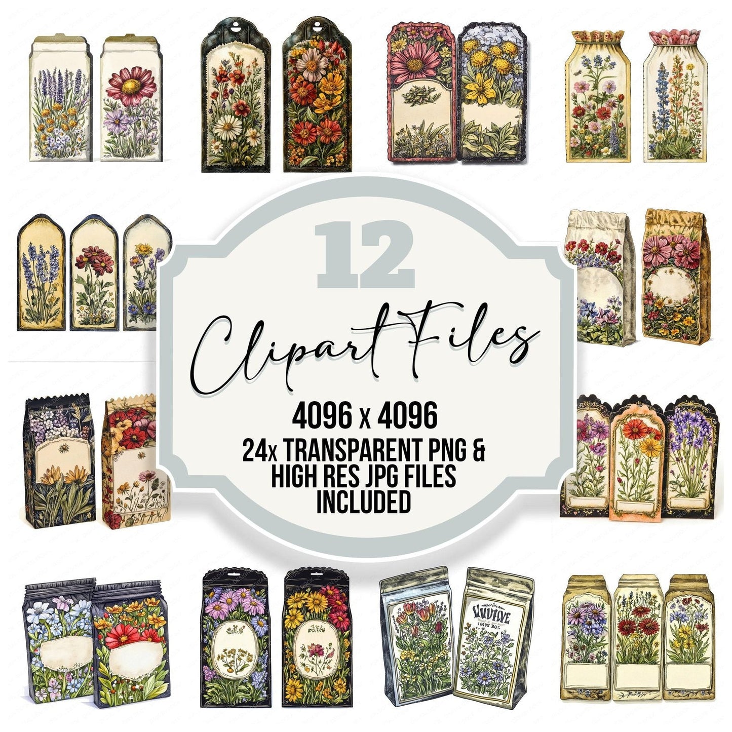 Wildflower Seed Packets Clipart Set (DDD007505)