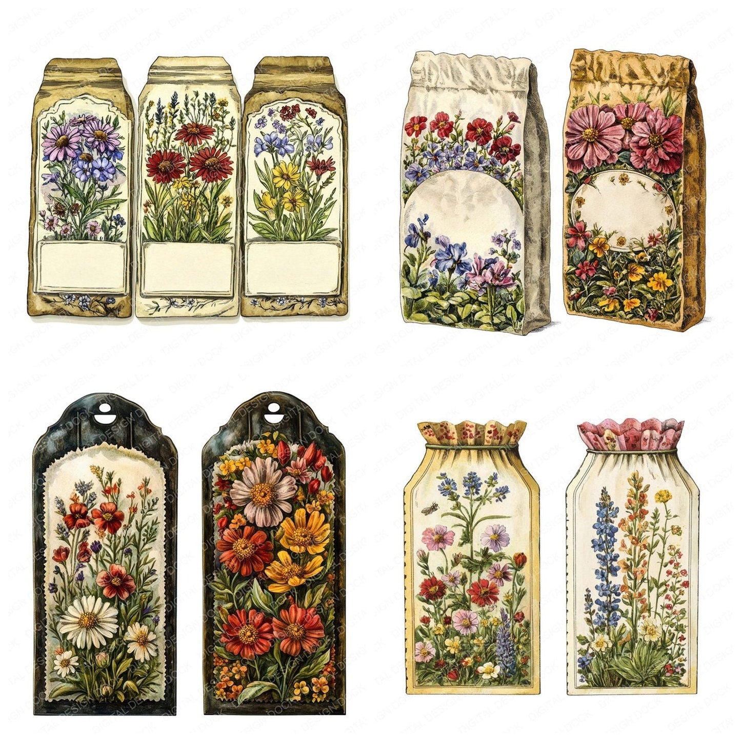 Wildflower Seed Packets Clipart Set (DDD007505)