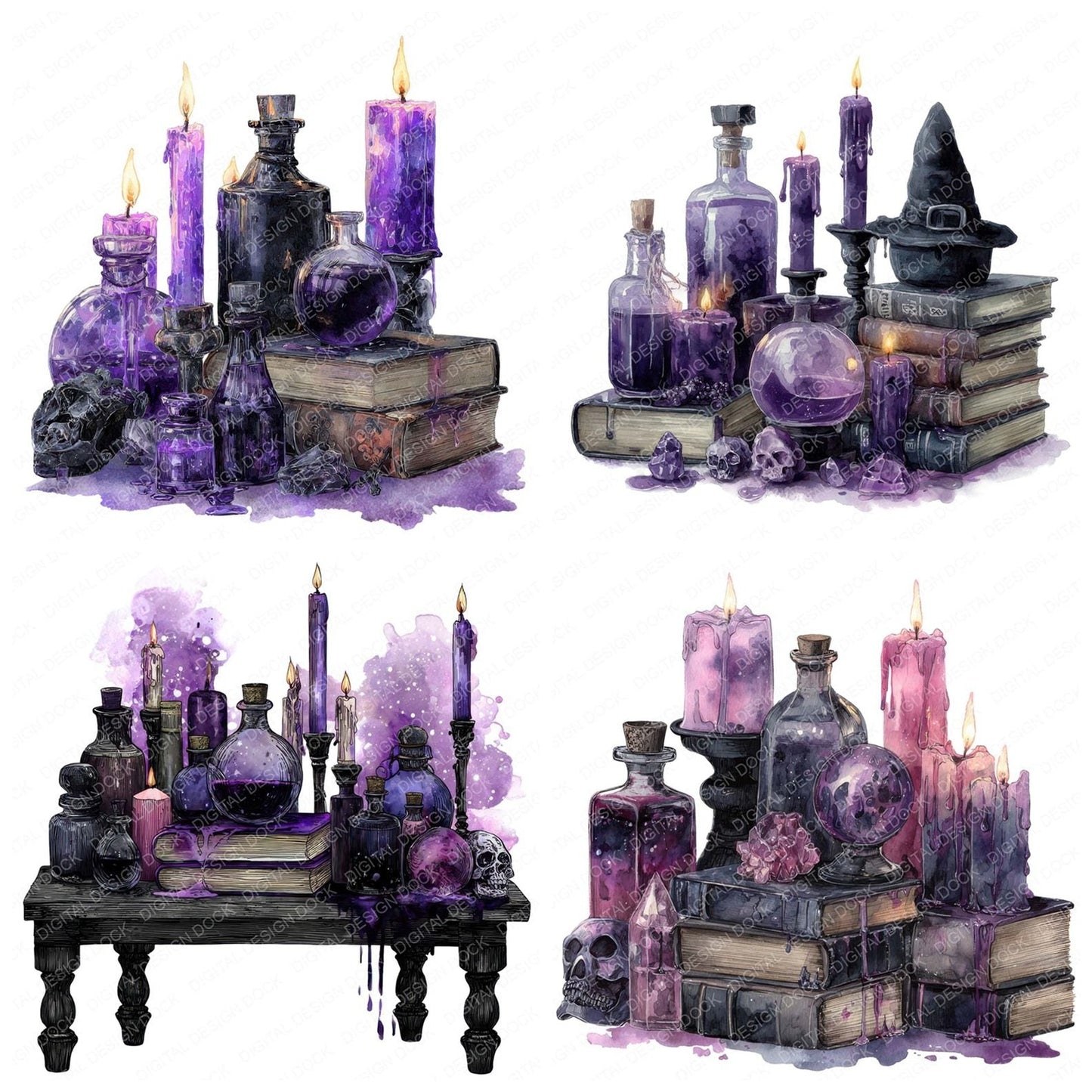 Witchy Potion Halloween Centrepiece Clipart Set (DDD007530)