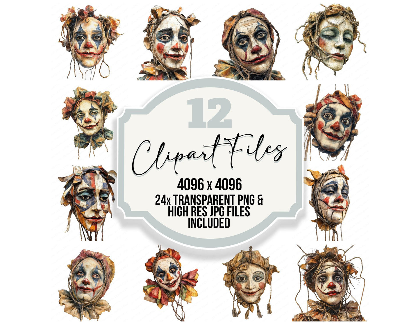 Wooden Puppet with Strings Clipart Set (DDD007576)