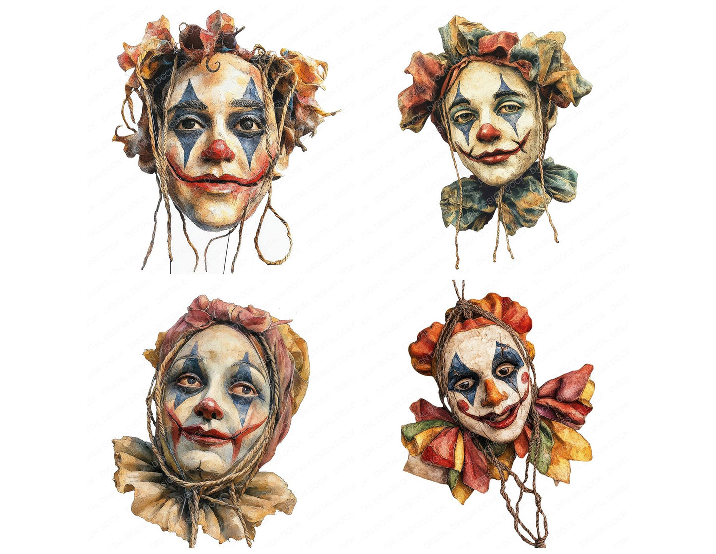 Wooden Puppet with Strings Clipart Set (DDD007576)