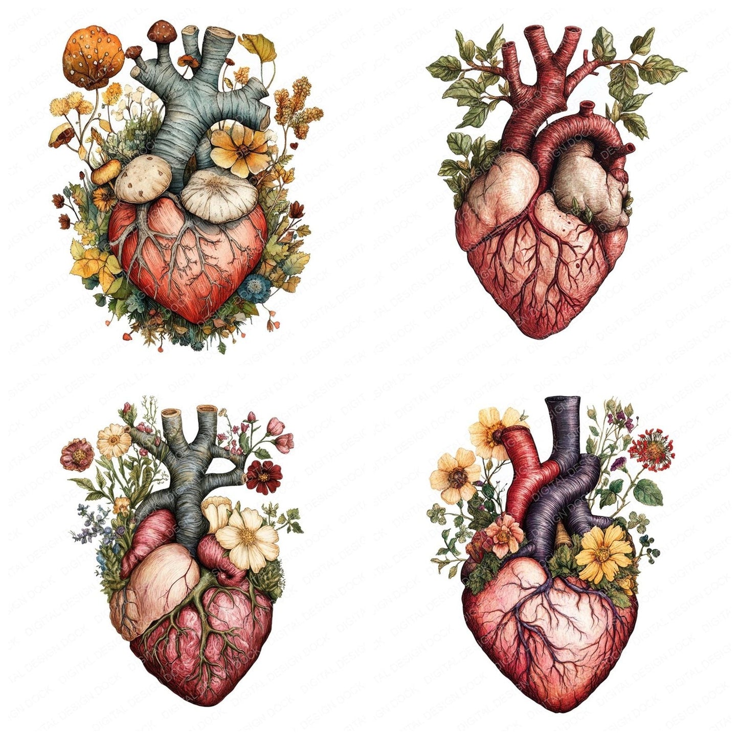 Woodland Forest Human Heart Clipart Set (DDD007582)