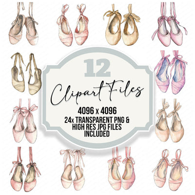 Worn Ballet Slippers Clipart Set (DDD007589)