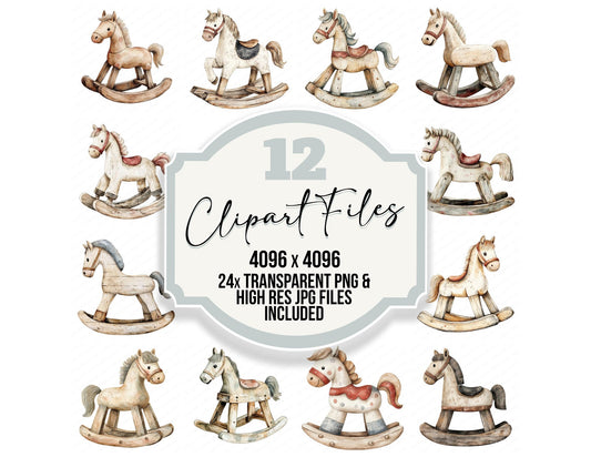 Worn Rocking Horse Clipart Set (DDD007592)