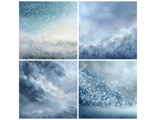 Snow Haze Winter Background Digital Paper Pack (DDD007727)