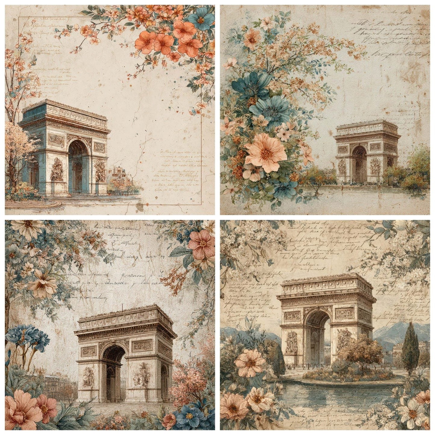 France Charm Arc Triomphe Digital Paper Pack (DDD007768)