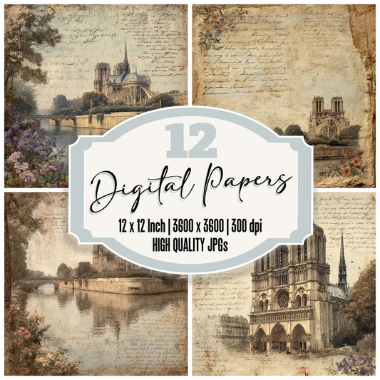 France Charm Notre Dame Digital Paper Pack (DDD007769)