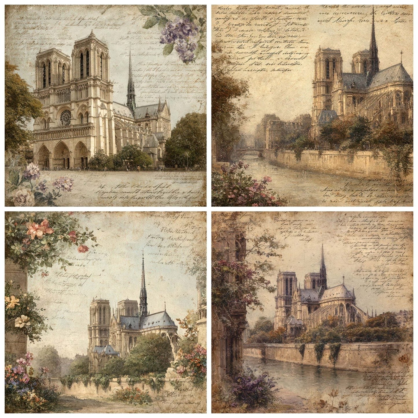 France Charm Notre Dame Digital Paper Pack (DDD007769)