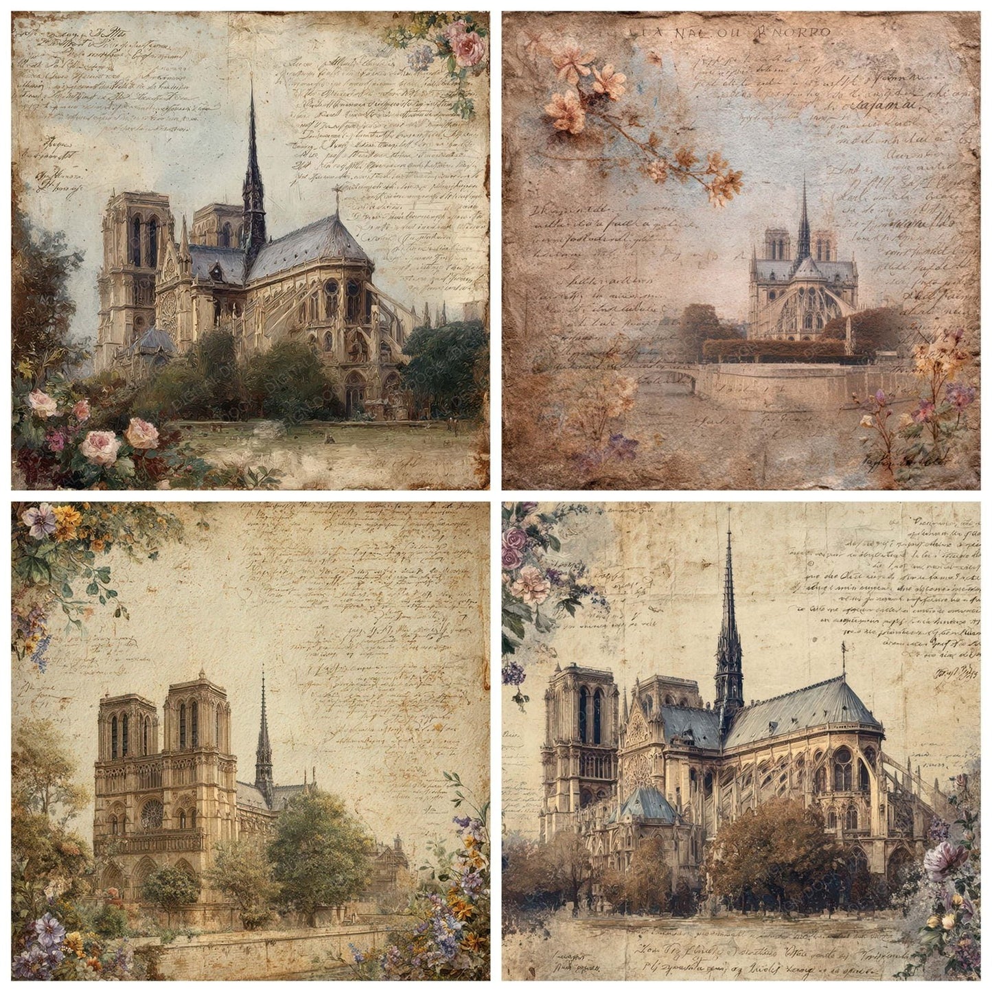 France Charm Notre Dame Digital Paper Pack (DDD007769)