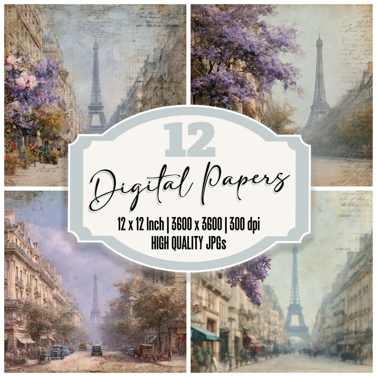 France Charm Paris Street Digital Paper Pack (DDD007774)