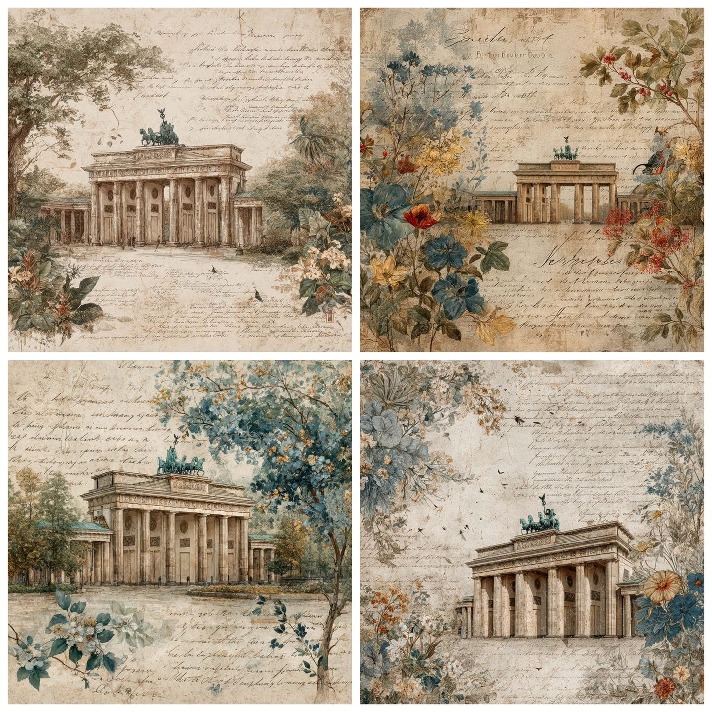 Germany Charm Brandenburg Gate Digital Paper Pack (DDD007775)