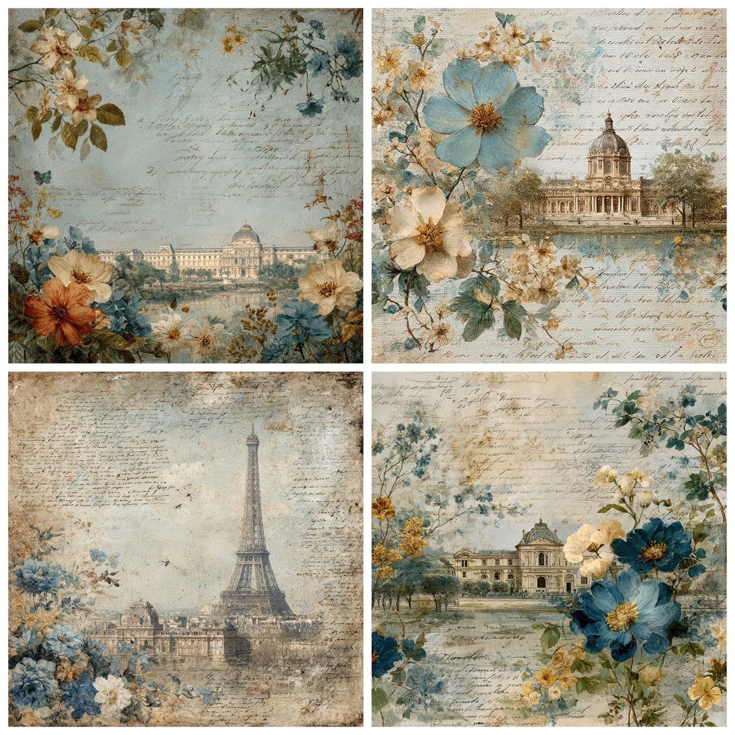 France Charm Landmark Louvre Digital Paper Pack (DDD007791)