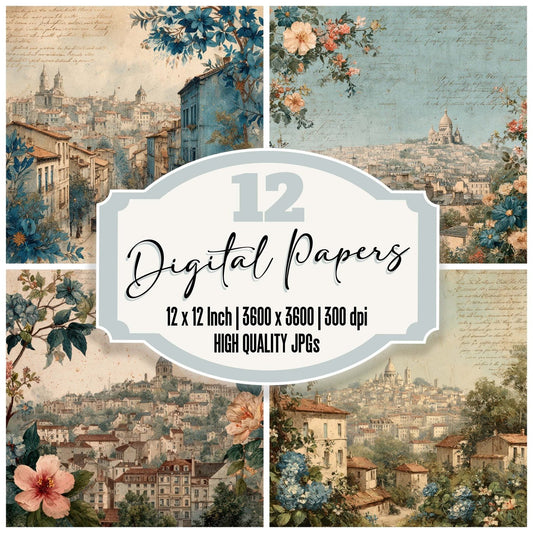 France Charm Montmartre Digital Paper Pack (DDD007793)