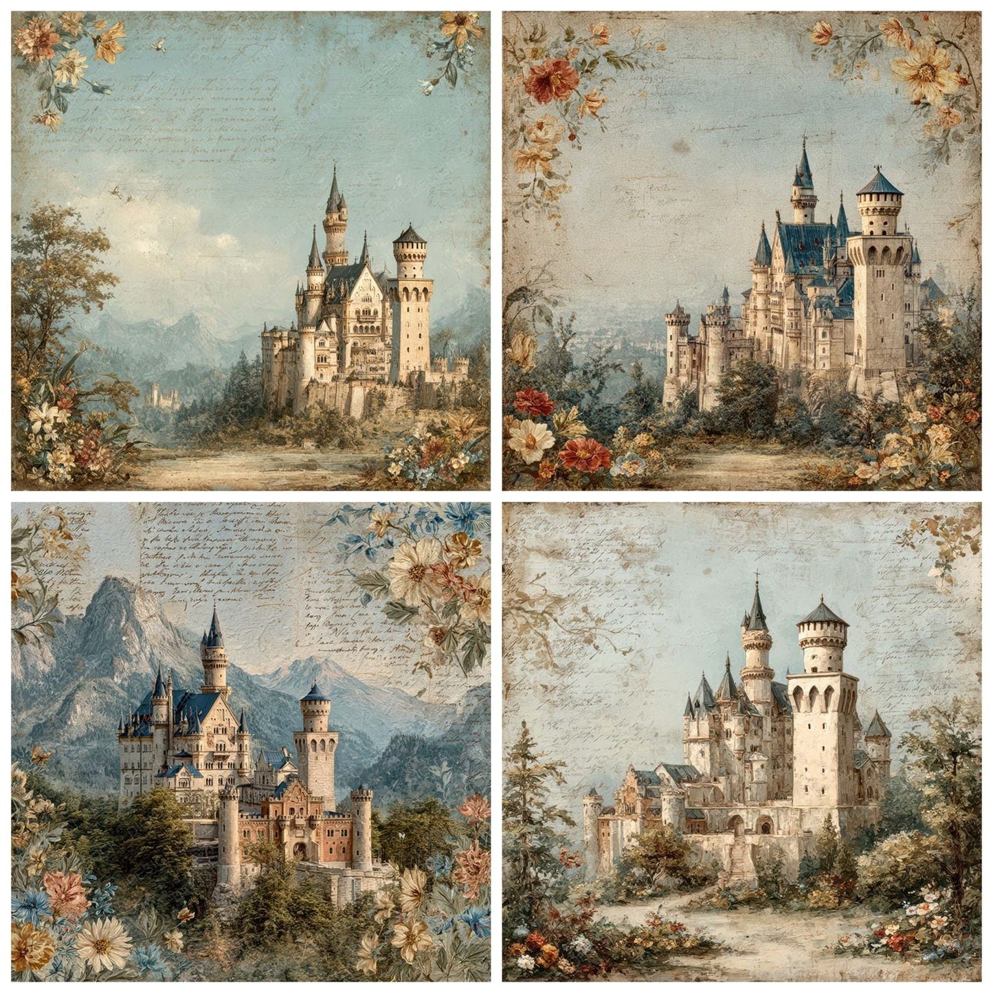 Germany Charm Neuschwanstein Castle Digital Paper Pack (DDD007795)