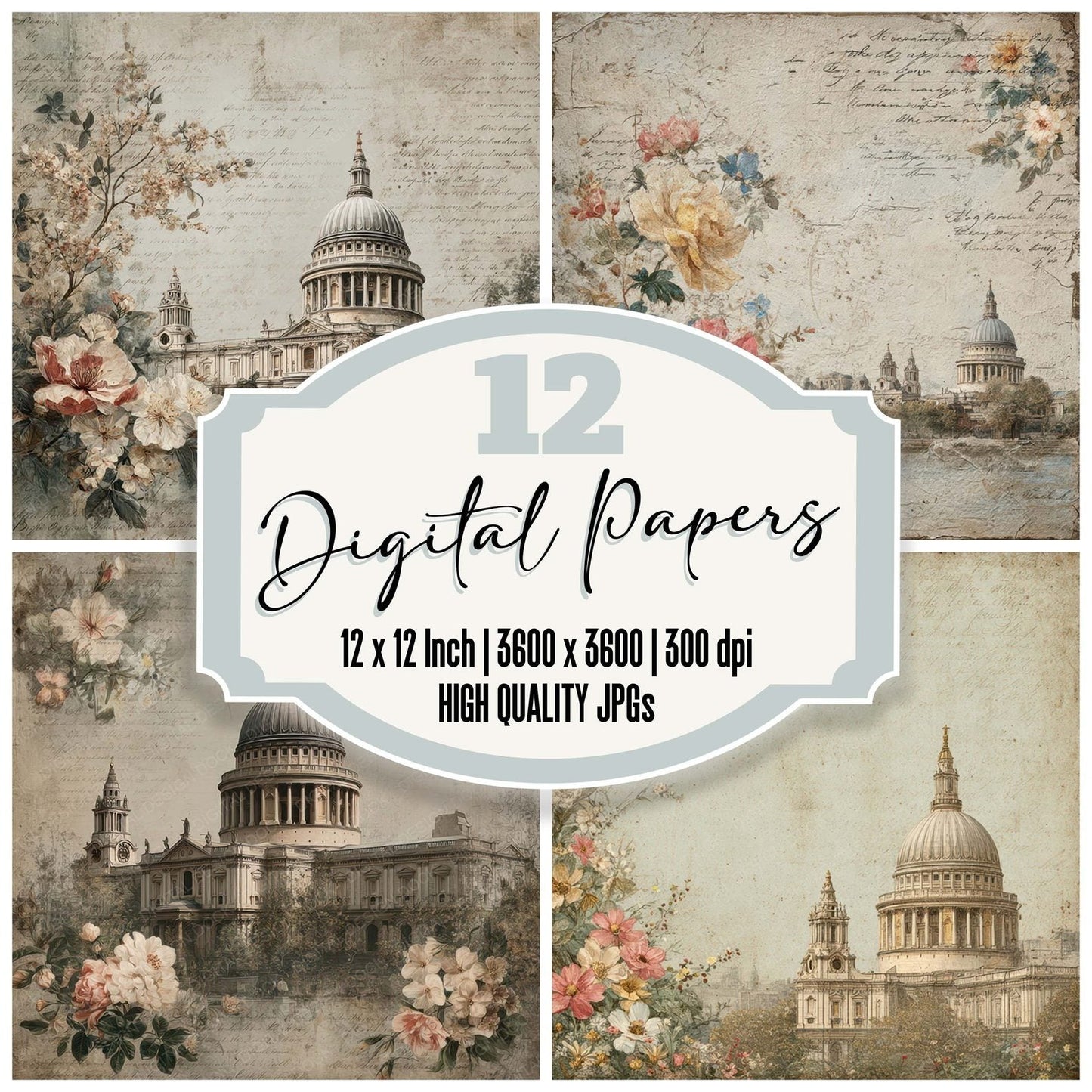 London Heritage St Pauls Cathedral Digital Paper Pack (DDD007801)