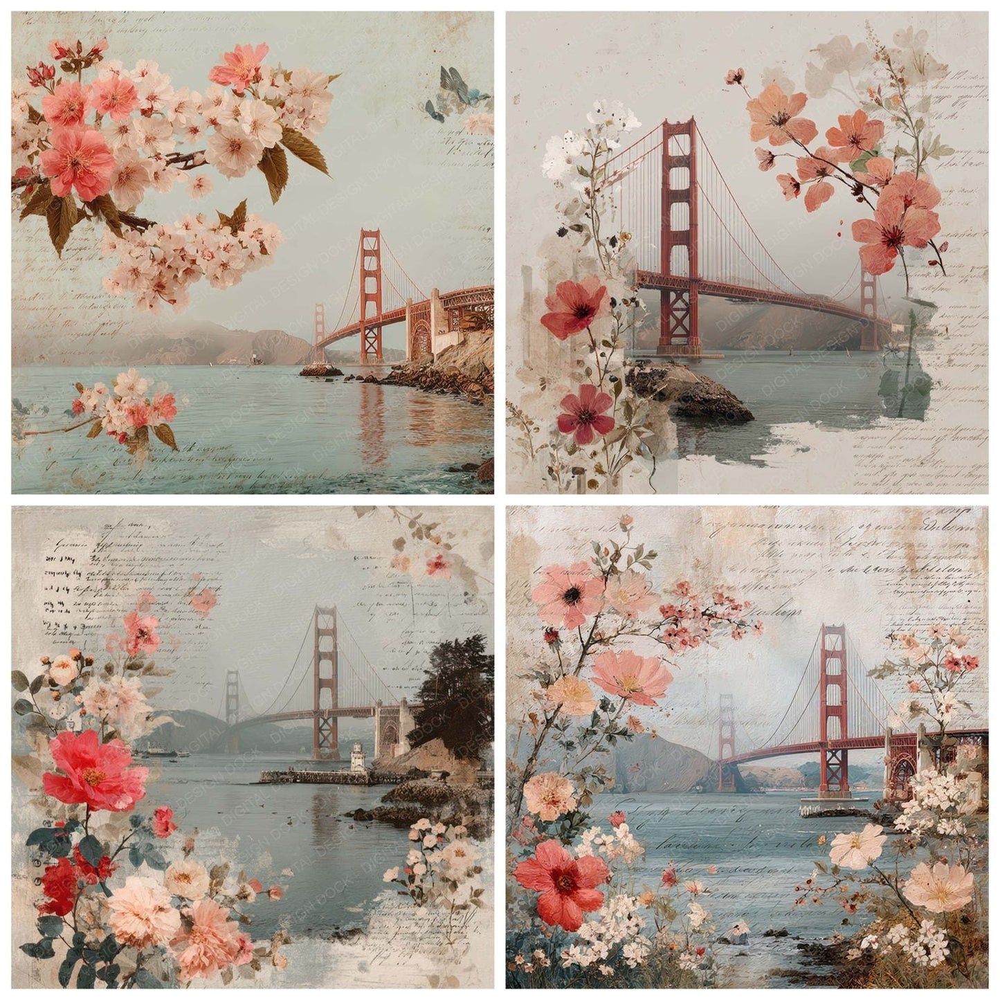 USA Charm Golden Gate Bridge Digital Paper Pack (DDD007803)