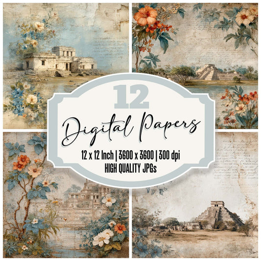 World Wonders Landmark Chichen Itza Digital Paper Pack (DDD007804)