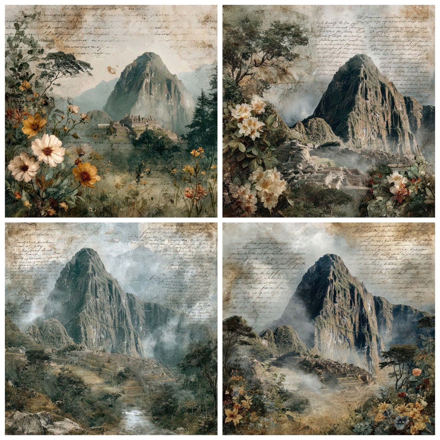 World Wonders Landmark Machu Picchu Digital Paper Pack (DDD007806)