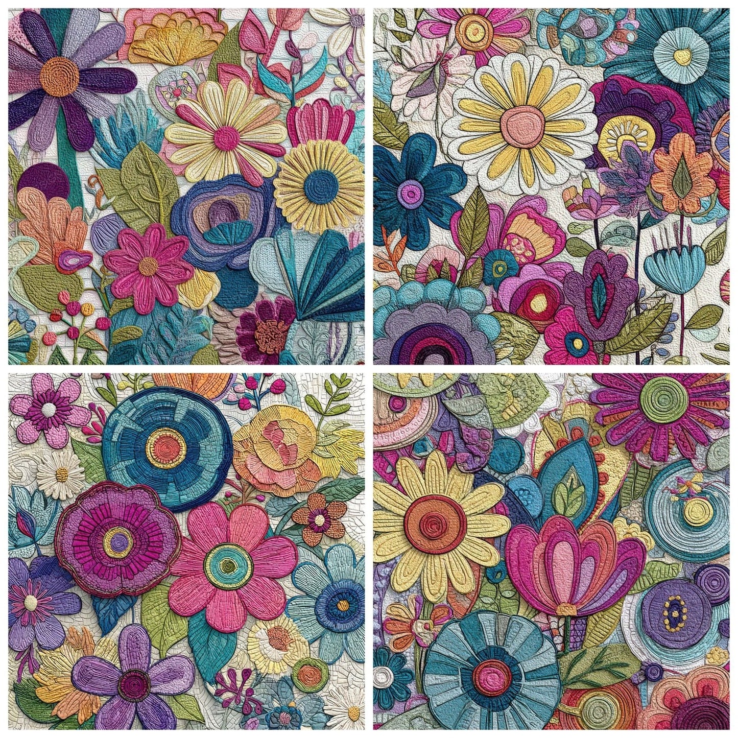Floral Background Fabric Sitched Digital Paper Pack (DDD007834)
