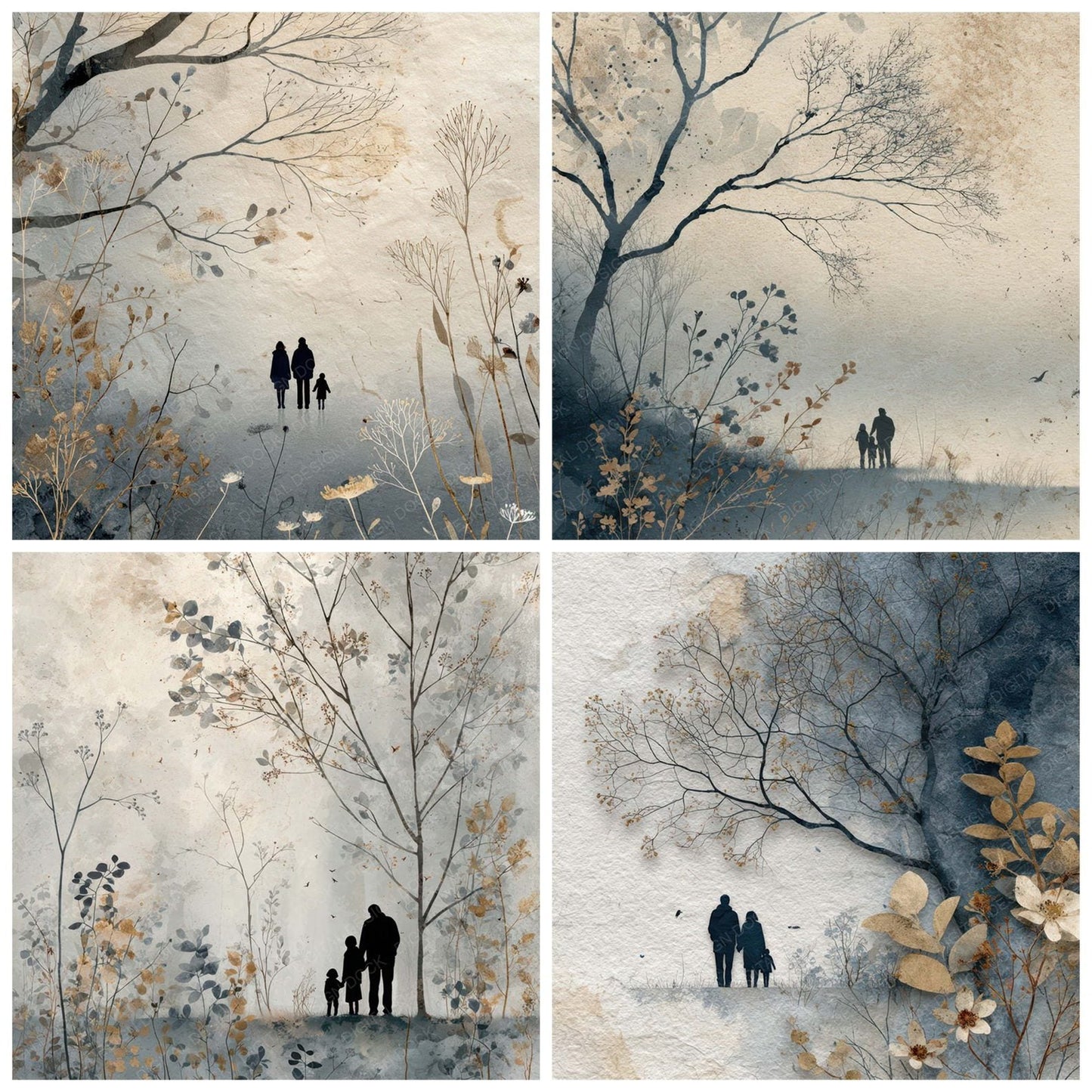 Seasonal Winter Quiet Scene Digital Paper Pack (DDD007845)