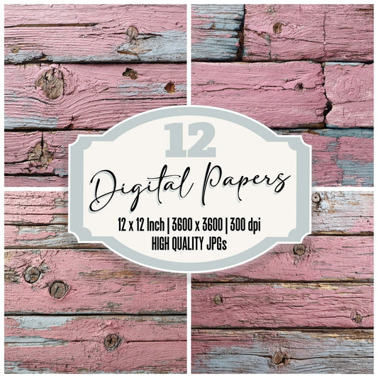 Blush Wash Wood Panels Digital Paper Pack (DDD007869)
