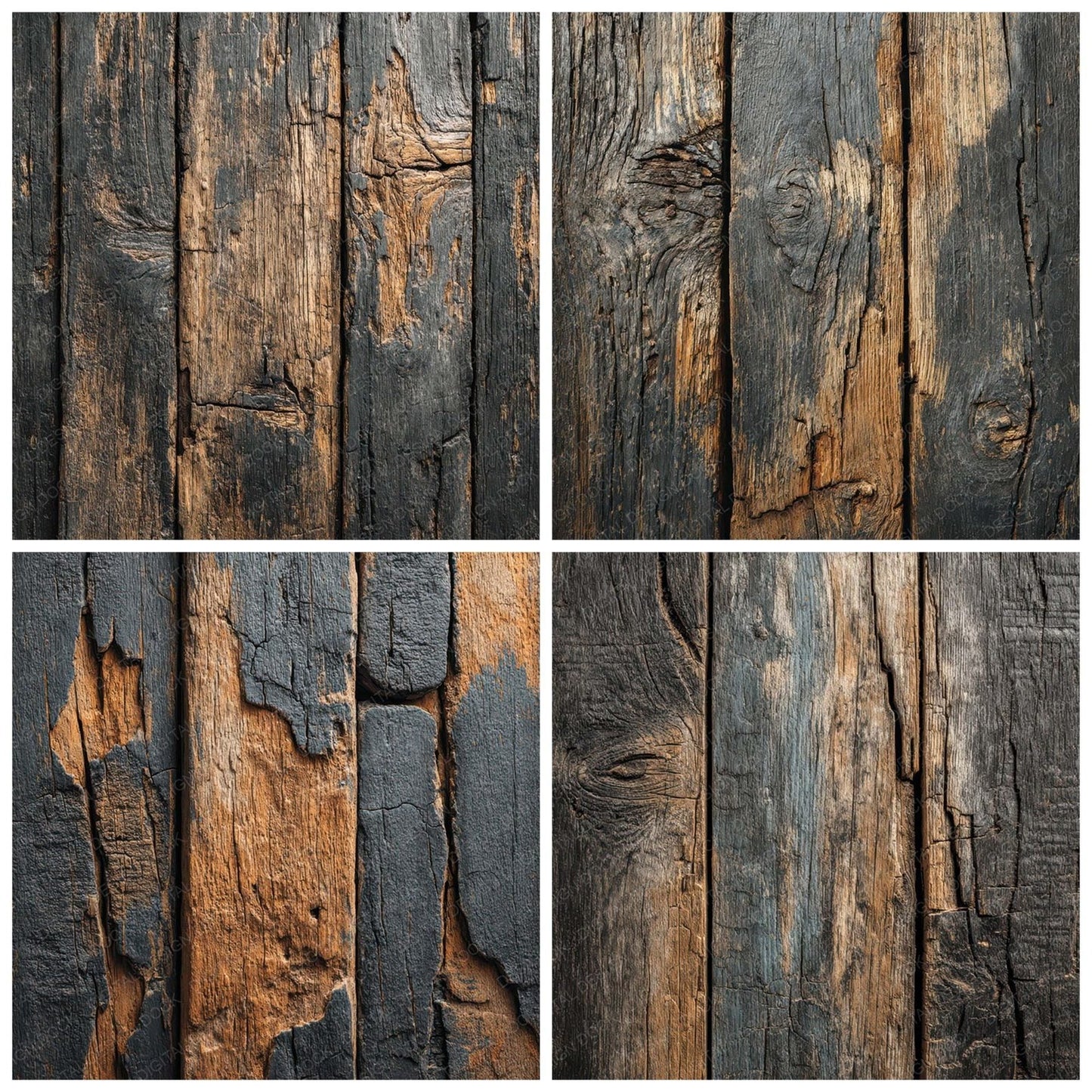 Charcoal Washed Wood Panels Digital Paper Pack (DDD007871)