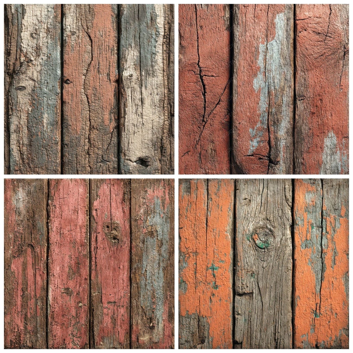 Terracotta Washed Wood Panels Digital Paper Pack (DDD007884)