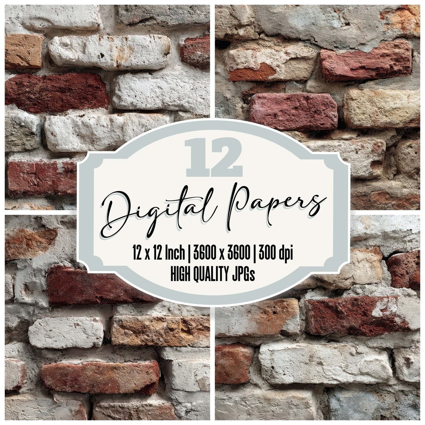 Aged Brick Surface Digital Paper Pack (DDD007888)