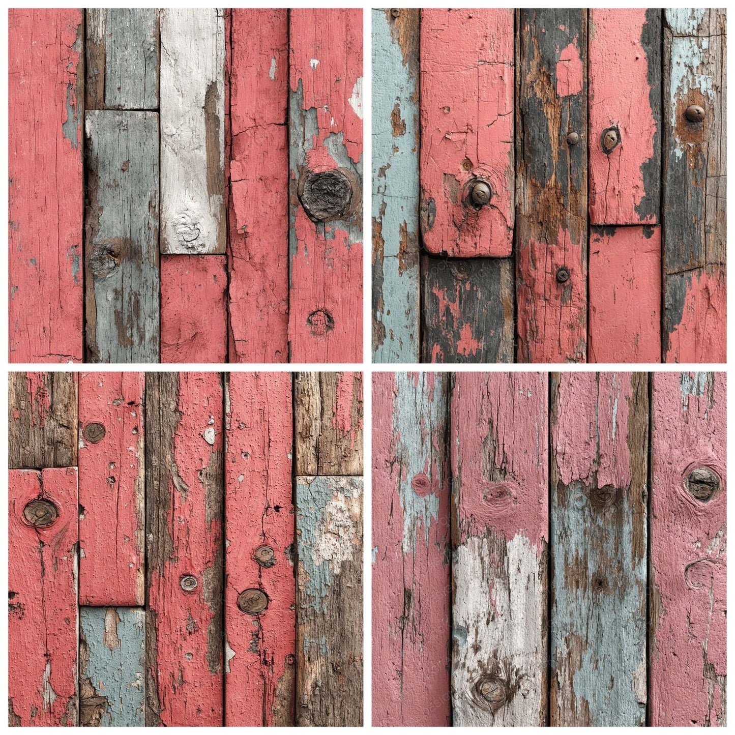 Coral Washed Wood Panels Digital Paper Pack (DDD007894)