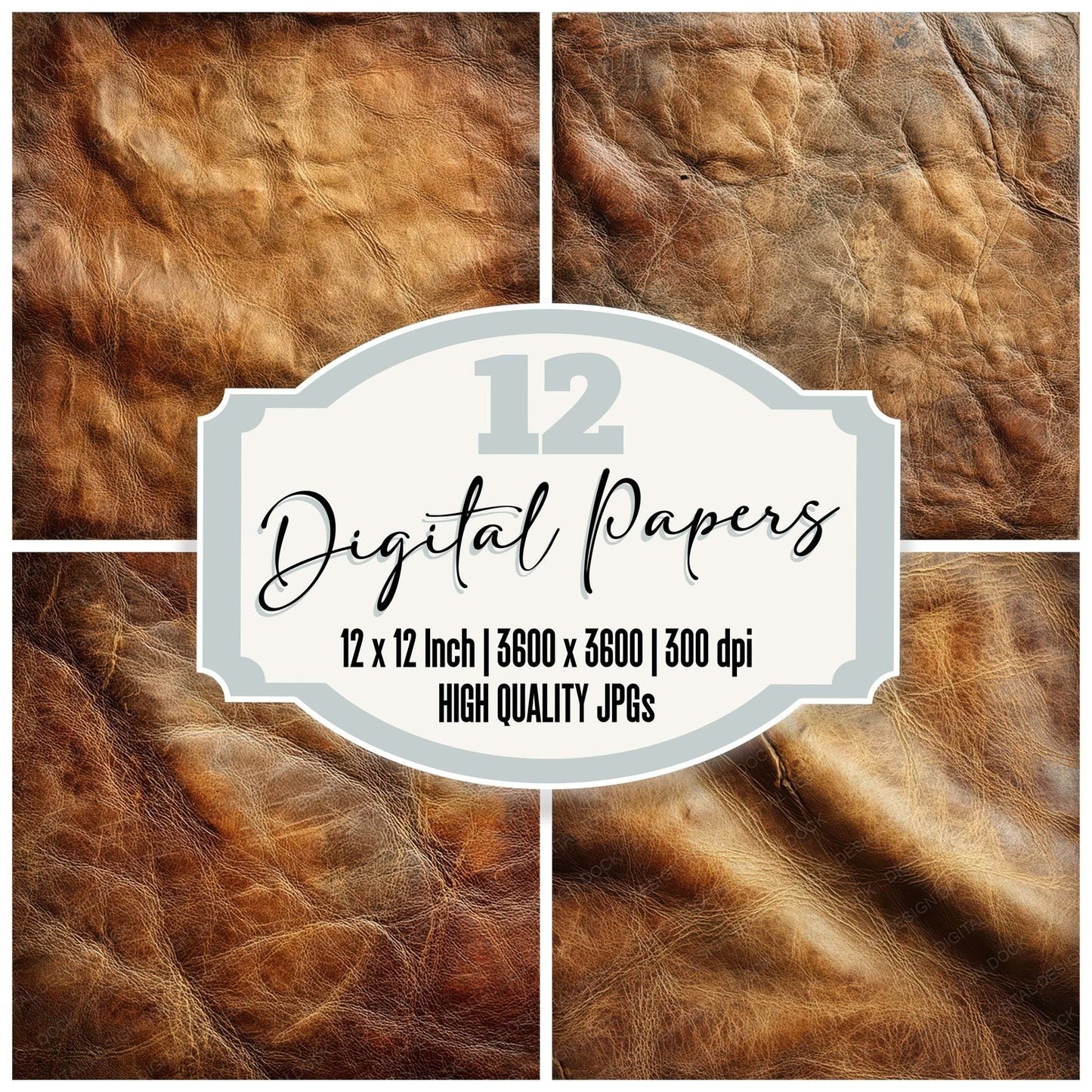 Honey Buff Leather Digital Paper Pack (DDD007897)