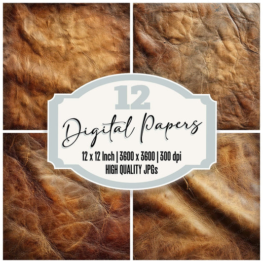 Honey Buff Leather Digital Paper Pack (DDD007897)