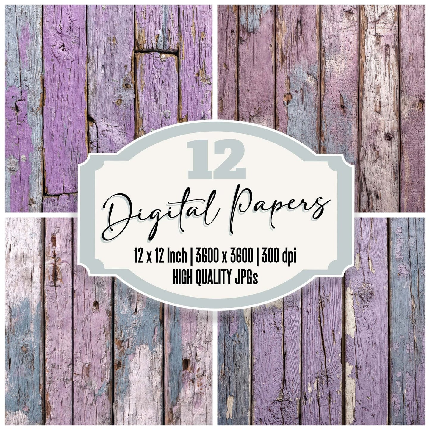 Lavender Wash Wood Panels Digital Paper Pack (DDD007898)