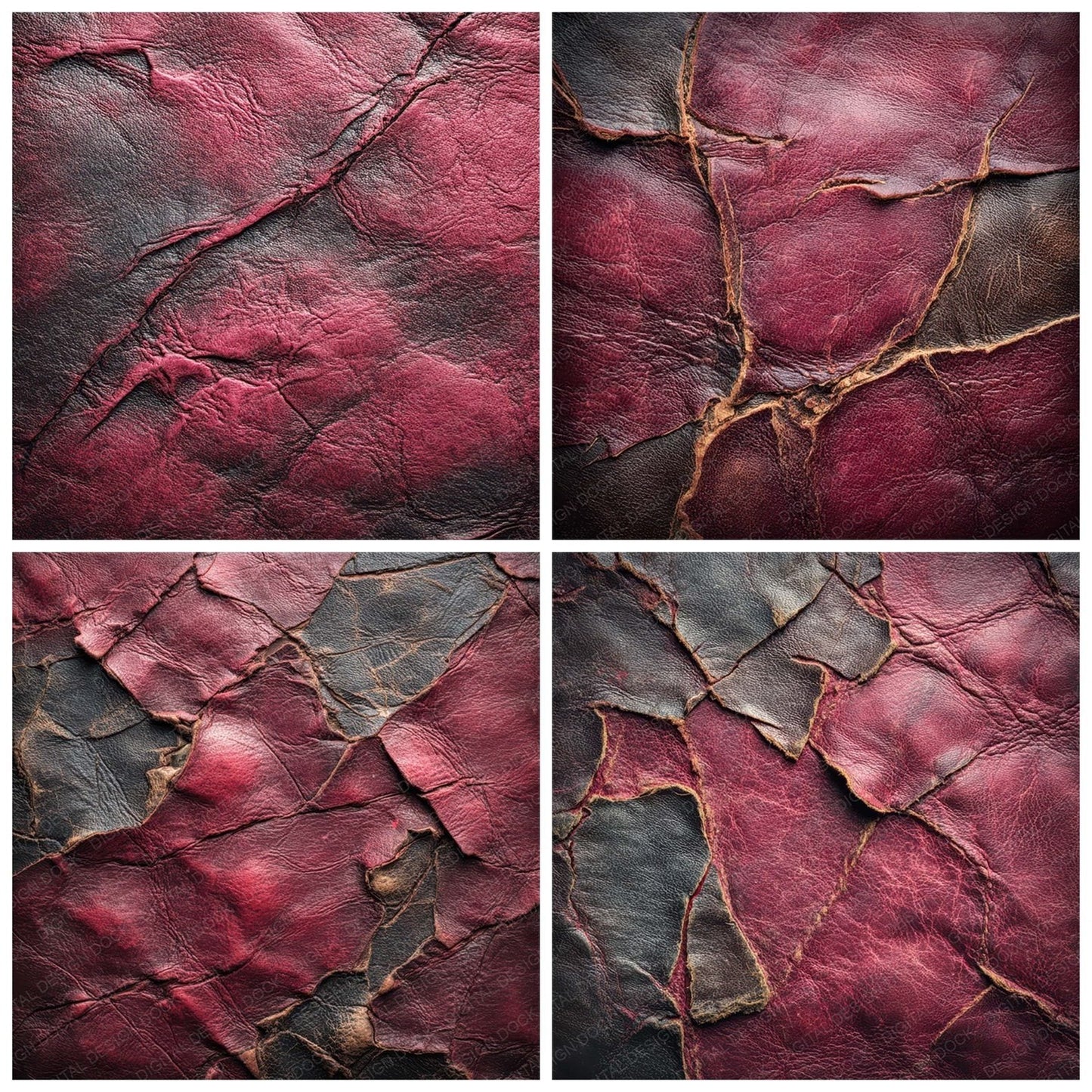 Oxblood Leather Surface Digital Paper Pack (DDD007901)