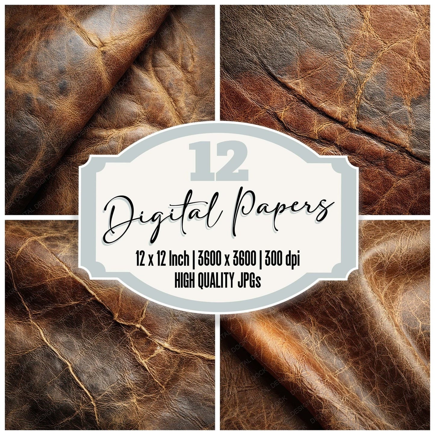 Saddle Leather Texture Digital Paper Pack (DDD007902)