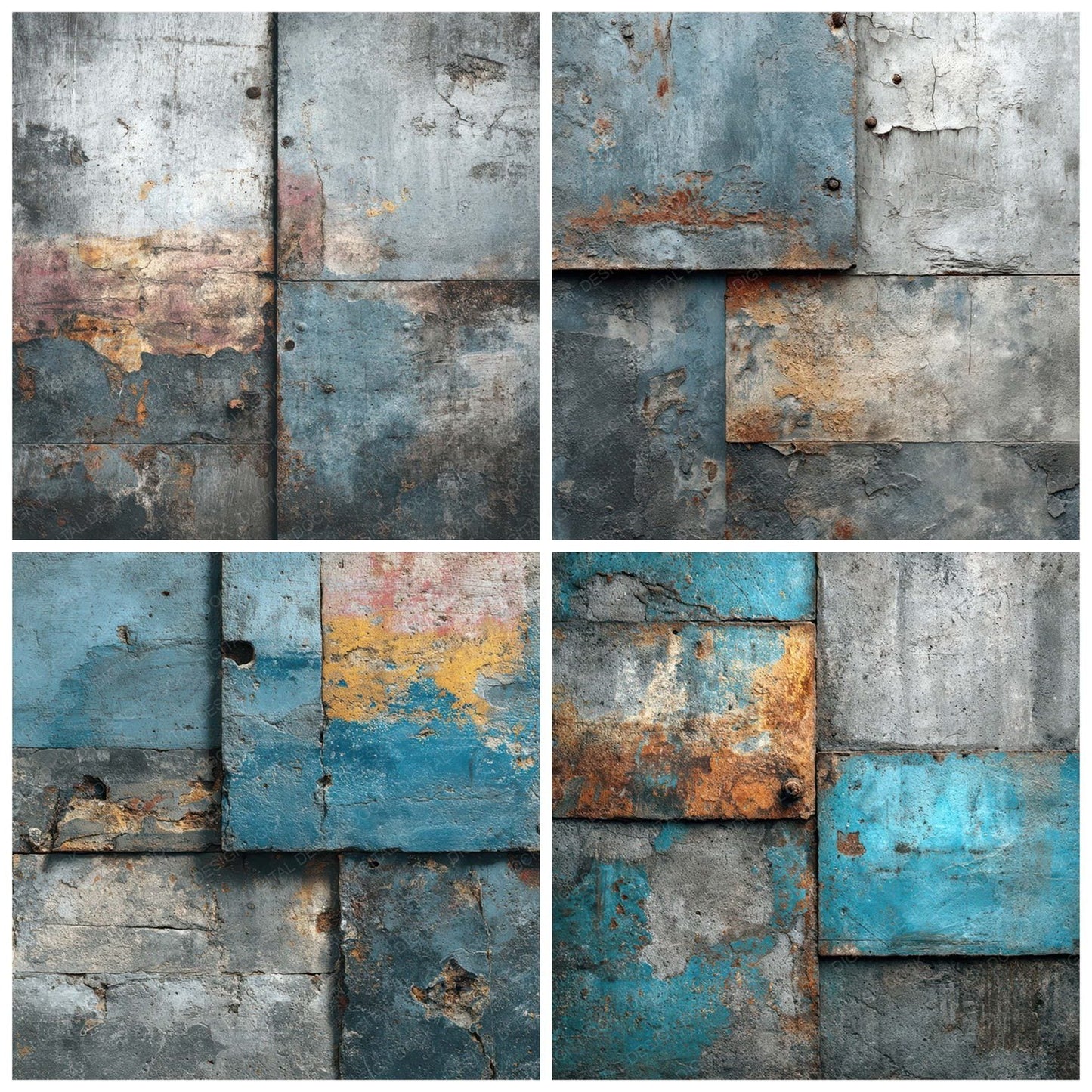 Weathered Metal Panels Digital Paper Pack (DDD007906)