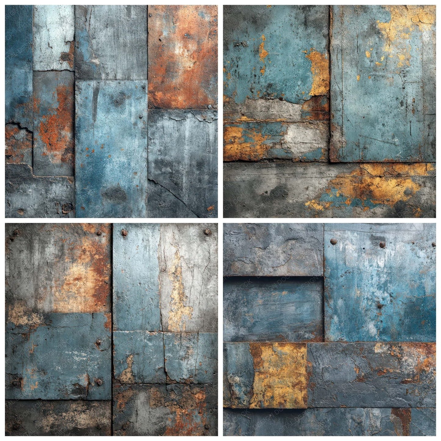 Weathered Metal Panels Digital Paper Pack (DDD007906)