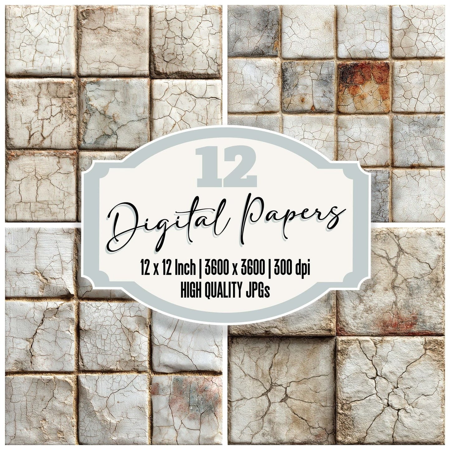 Aged Ceramic Surface Digital Paper Pack (DDD007909)