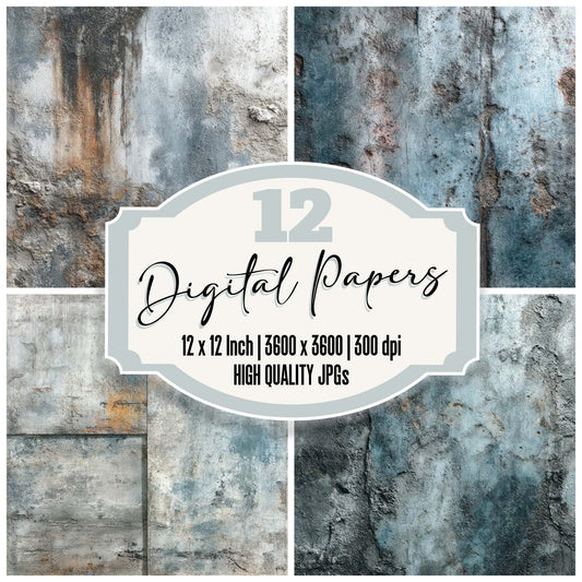 Aged Zinc Surface Digital Paper Pack (DDD007914)
