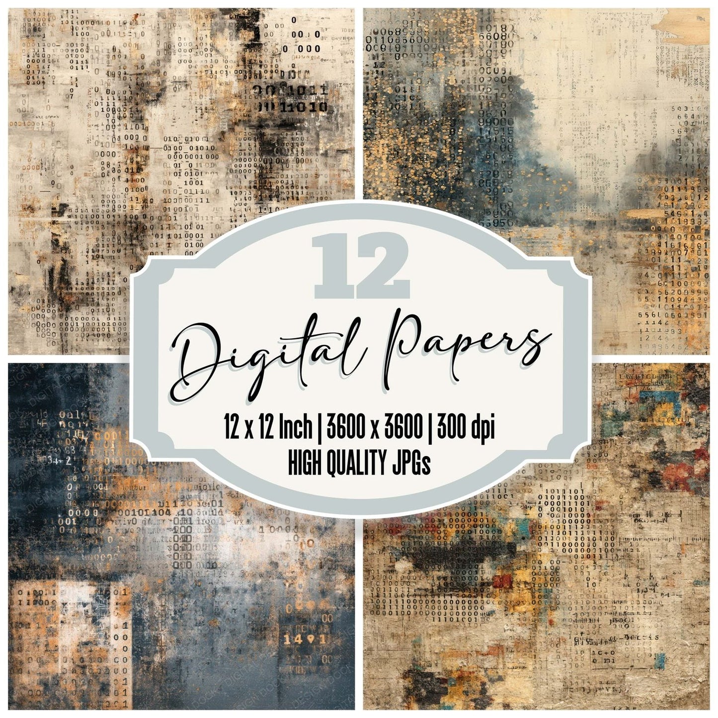 Binary Math Layers Digital Paper Pack (DDD007915)