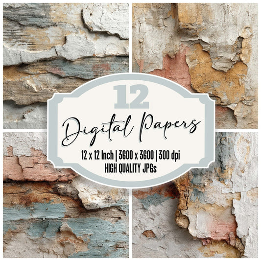 Cracked Paint Surface Digital Paper Pack (DDD007916)