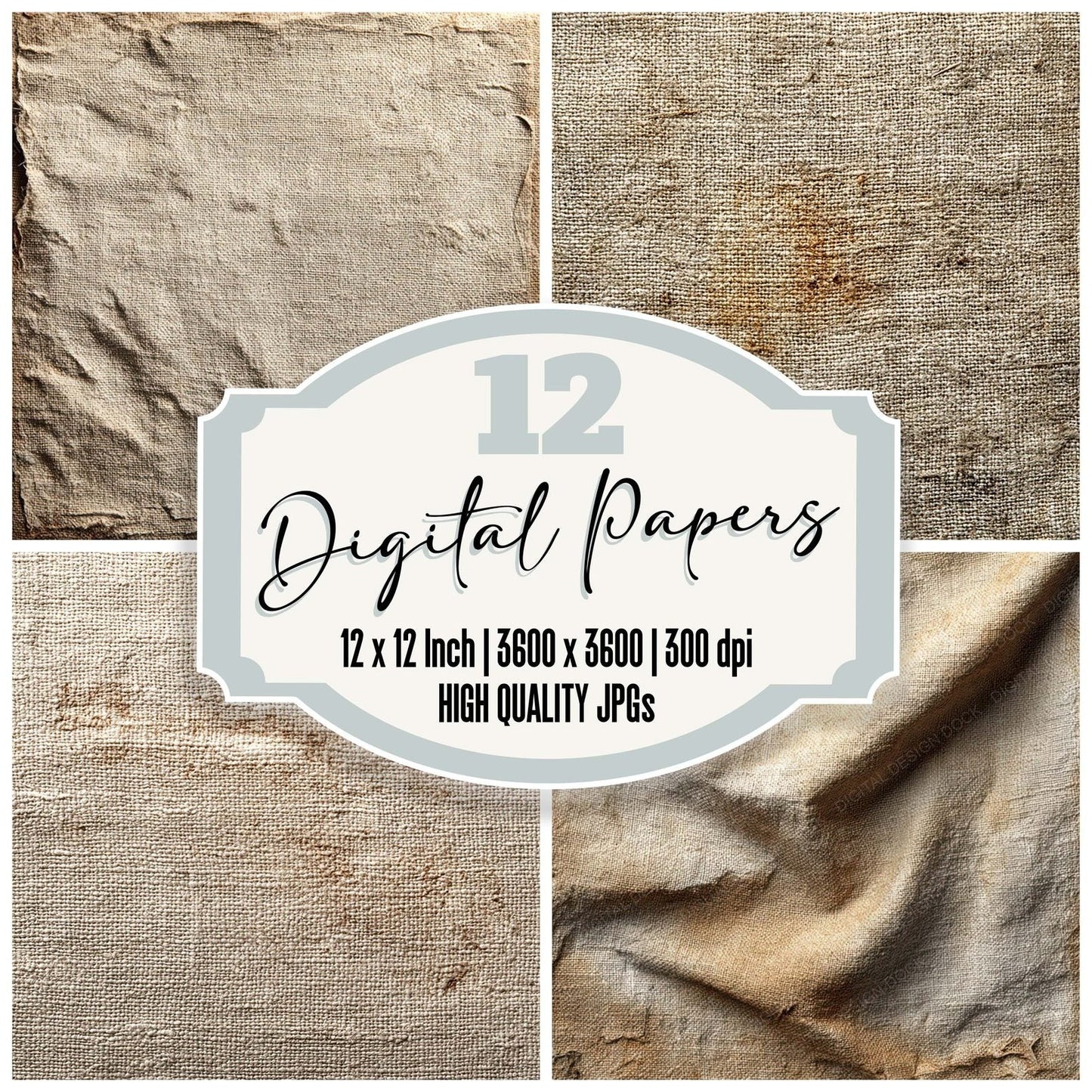 Worn Canvas Surface Digital Paper Pack (DDD007923)